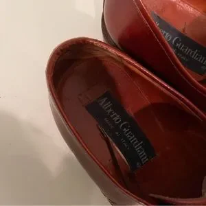 Alberto Guardiani Cognac Cap Toe Oxford Shoes US 10.5 EU43 1/2 Made in Italy EUC Alberto Guardian | Shoes | Alberto Guardiani Cognac Cap Toe  main image 4